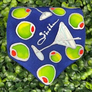 Siobhan Hand Painted Martini Olive 100% Silk Tie